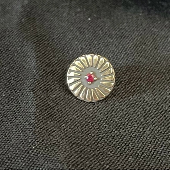 James Avery 14K Yellow Gold Ruby Tie Tack Pin Pendant - Picture 3 of 13